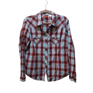 Panhandle Slim Ladies Western Long Sleeve Button Front Top- size XL